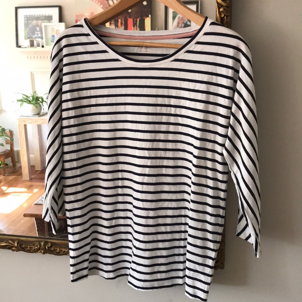 Boden 3/4 Sleeve Stripe Shirt
